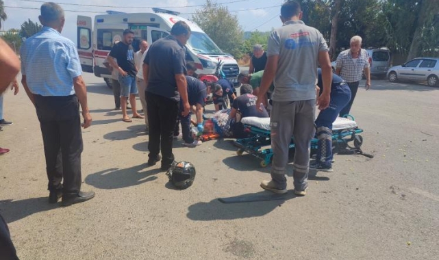 Motosikletle araç çarpıştı: 1 yaralı