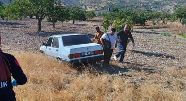 Ön tekeri çıkan otomobil tarlaya girdi: 1 yaralı