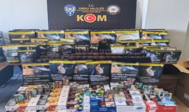 Ordu'da piyasa değeri 15 milyon TL olan kaçak tütün ve mamulleri ele geçirildi