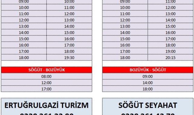 Otobüs sefer saatleri değişiyor