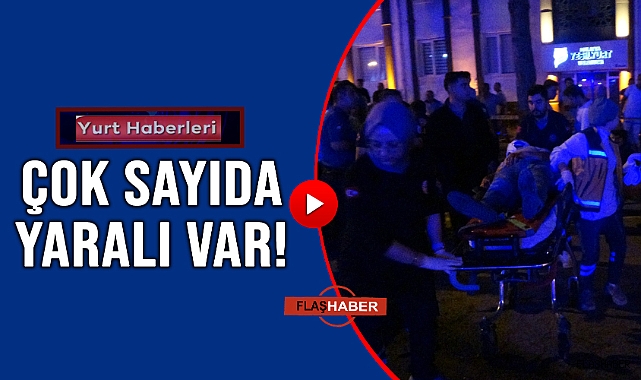 OTOMOBİL İLE ÇARPIŞAN İŞÇİ SERVİSİ DEVRİLDİ!