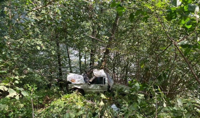 Rize'de kamyonet uçuruma yuvarlandı: 1 ölü