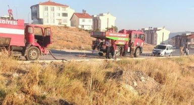 Tavşanlı şehir merkezi yakınında çıkan yangın kokuttu