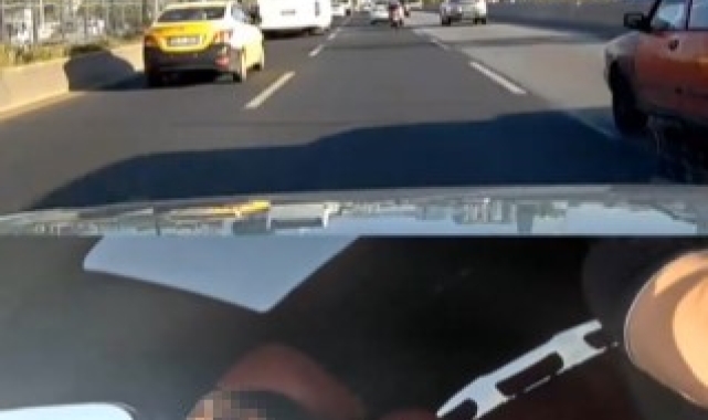 Trafikte makas attığı anları sosyal medya hesabında paylaştı