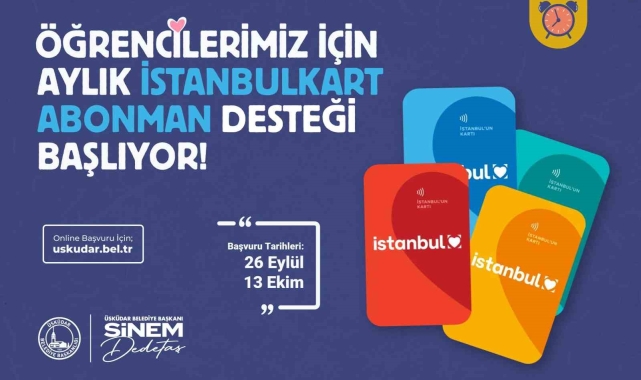 Üsküdar Belediyesi'nden öğrencilere İstanbulkart abonman desteği