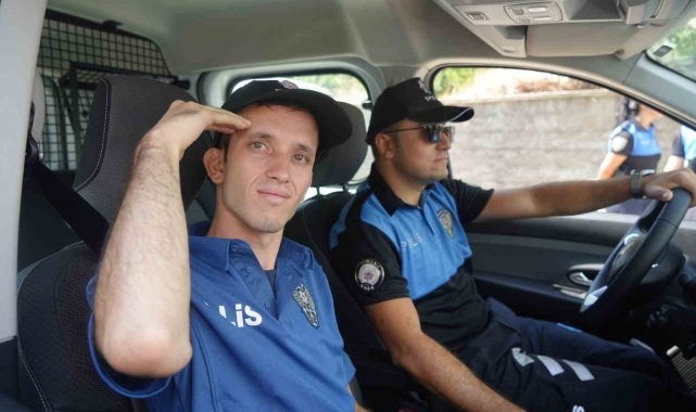 Zihinsel engelli gencin polis olma hayali gerçek oldu