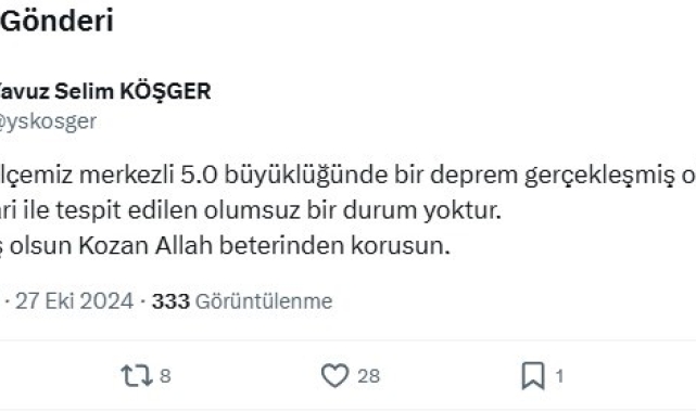 Adana Valisi Köşger: "Olumsuz bir durum yok"