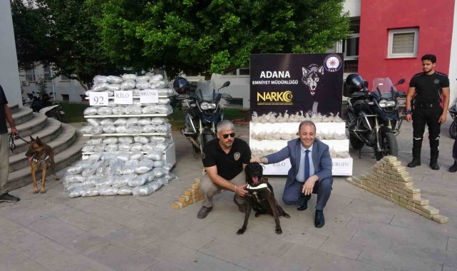 Adana'da 105 kilo 800 gram eroin ve 92 kilo skunk ele geçirildi