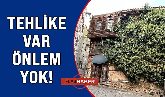 Ahşap bina yıkılma tehlikesi taşıyor