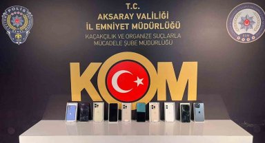 Aksaray'da KOM ekiplerinden kaçak telefon operasyonu