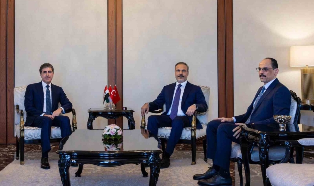 Bakan Fidan, IKBY Başkanı Barzani'yi kabul etti