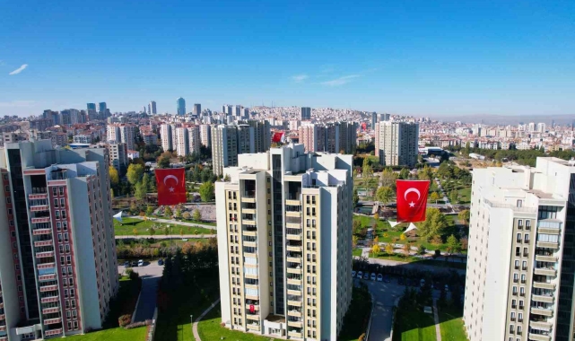 Başkentte kırmızı beyaz coşkusu havadan görüntülendi