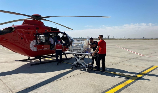 Batman'da ambulans helikopter İbrahim bebek için havalandı