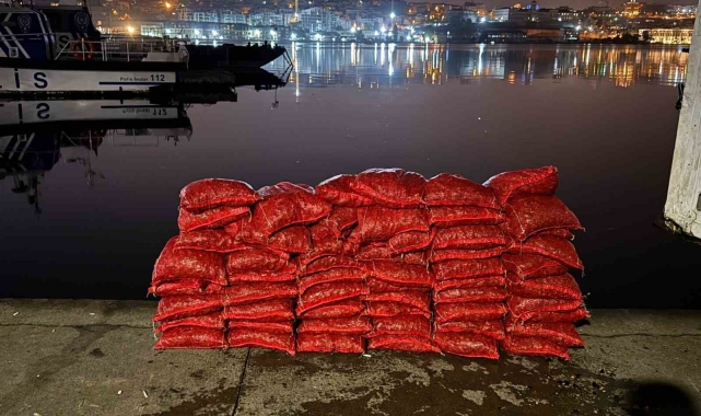 Beyoğlu'nda 75 çuval kaçak midye ele geçirildi