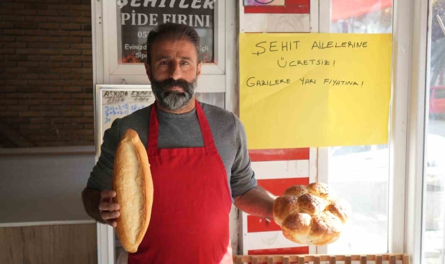 Bu fırında şehit ailelerine ekmek ücretsiz, gazilere ise yarı fiyatına