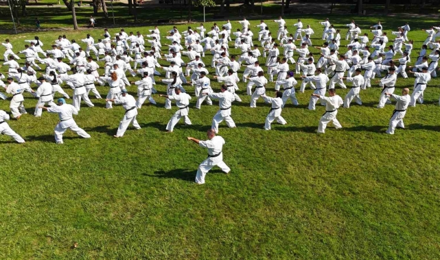 Bursa'da 240 kişilik karate şovu görsel şölen oluşturdu