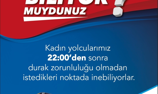 BURULAŞ'tan kadın yolculara müjde!