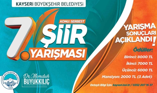 Büyükşehir 7'inci Şiir Yarışması'nda kazananlar belli oldu