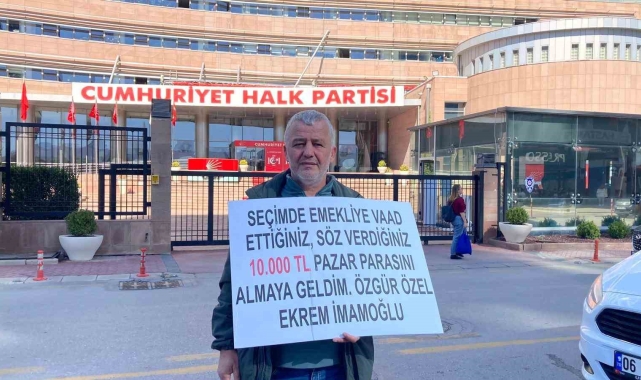 CHP Genel Merkezi önünde Ekrem İmamoğlu protestosu