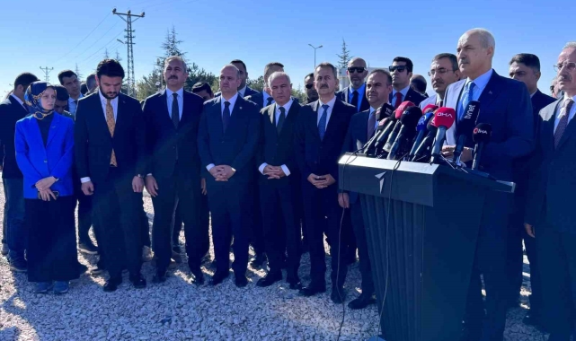 Cumhurbaşkanı Yardımcısı Yılmaz ve TBMM Başkanı Kurtulmuş'tan TUSAŞ'ta "milli birlik" mesajı