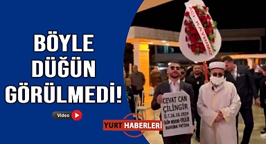 Damadın arkadaşlarından mezar taşlı sürpriz