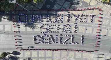 Denizli'de 400 öğrenciden 29 Ekim Cumhuriyet Bayramına özel koreografi