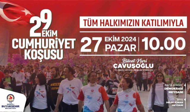 Denizli'de Cumhuriyet Koşusu heyecanı
