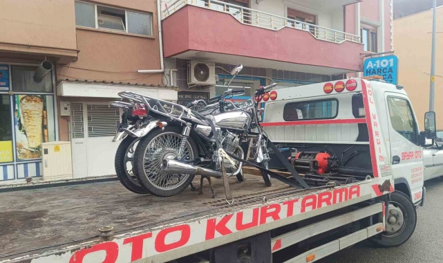 Dinar'da 8 motosiklet trafikten men edildi