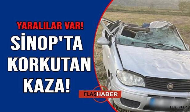 Direksiyon hakimiyetini kaybeden otomobil tarlaya devrildi