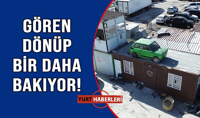 Emanet arabaya zarar gelmesin diye forkliftle konteynerin üzerine koydurdu