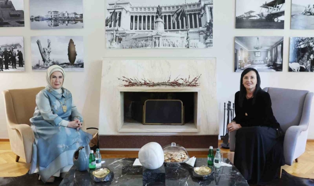 Emine Erdoğan, Arnavutluk Başbakanı Edi Rama'nın eşi Linda Rama ile görüştü