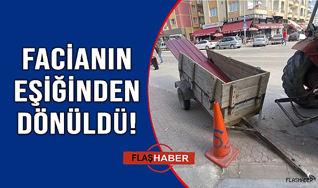 Fırlayan römork park halindeki araca çarptı