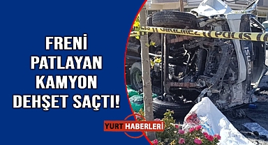 Freni patlayan kamyonet takla attı