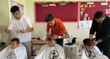 Gönüllü Makas Projesi ile çocukların saç bakımı yapıldı