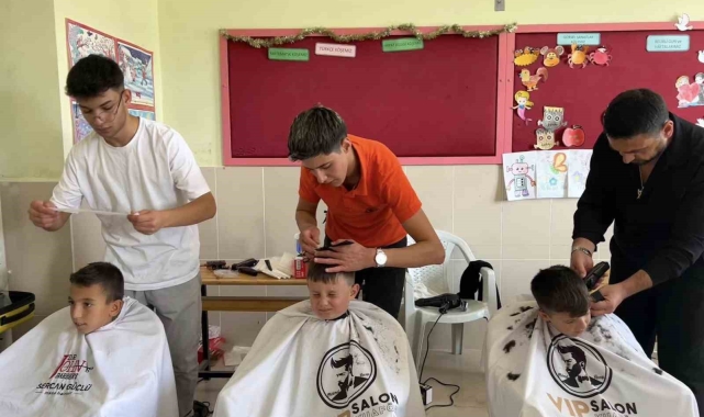 Gönüllü Makas Projesi ile çocukların saç bakımı yapıldı