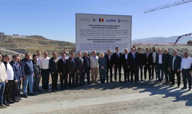 Hatay'da ayakkabıcılar ortak kullanım, üretim tesisinin temeli atıldı