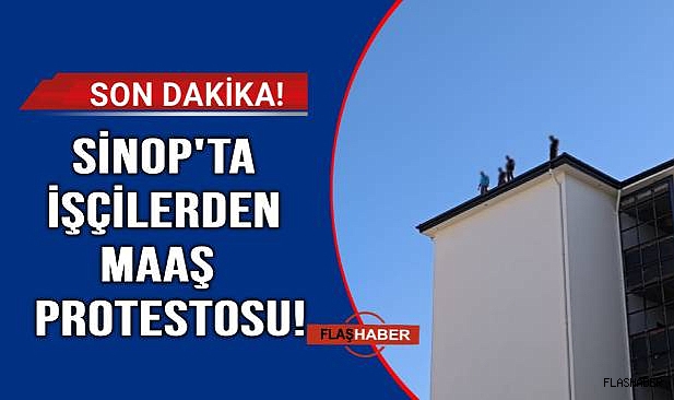 İnşaat işçileri çatıya çıktı
