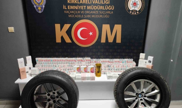 Kaçakçıların bu kurnazlığını polisler yutmadı: Lastik içinde kaçak sigara ve parfüm ele geçirildi