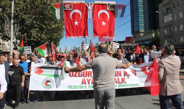 Kayserililer Filistin'e destek için yürüdü
