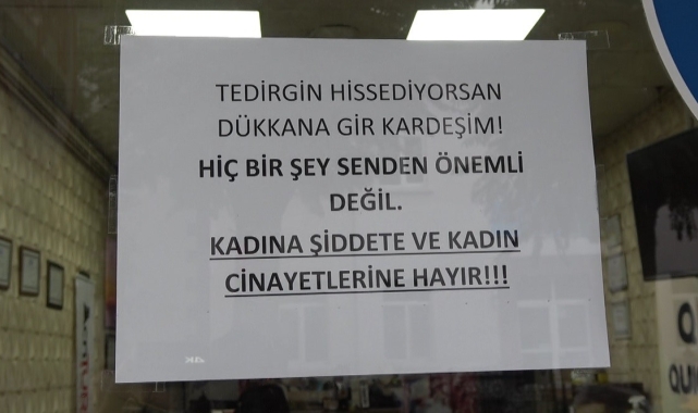 Kütahya'da esnaftan kadına şiddete karşı duyarlı hareket