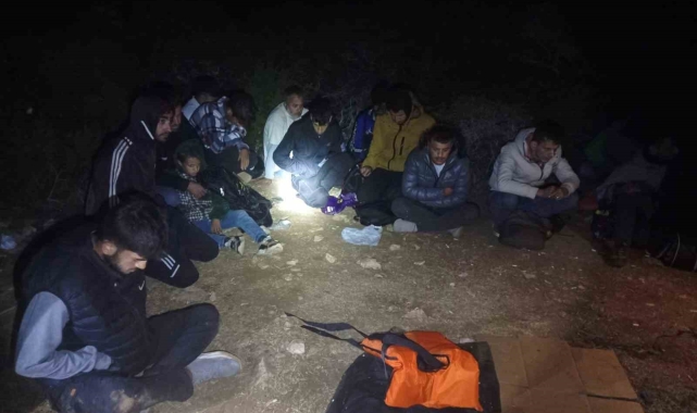 Makilik alana gizlenen 25 düzensiz göçmen yakalandı