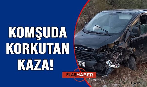 Minibüsle otomobil kafa kafaya çarpıştı