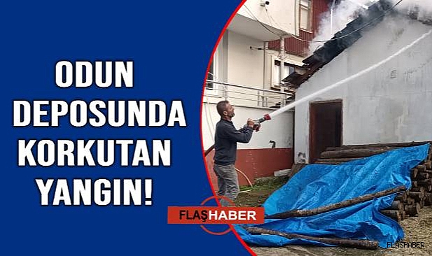 Odun deposu alev aldı