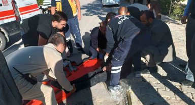 Otomobil ile çarpışan motosikletin sürücüsü ağır yaralandı