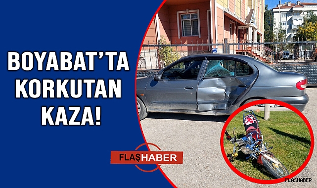 Otomobil motosikletle çarpıştı