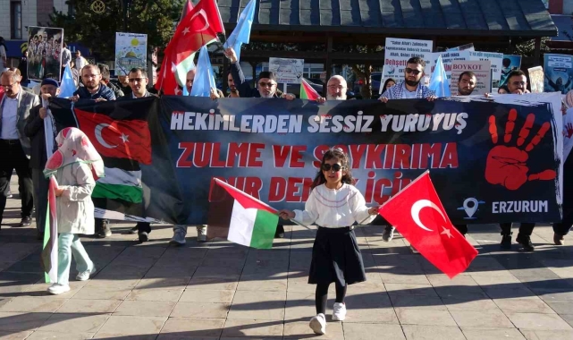 Sağlıkçıların Erzurum'da 47 haftalık sessiz yürüyüşü