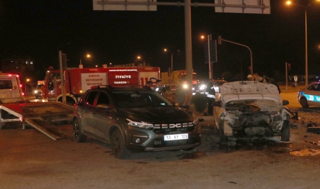 Samsun'da zincirleme trafik kazasında 4 kişi yaralandı