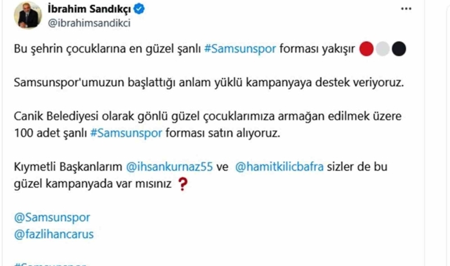 Samsun'da, belediye başkanlarından forma kampanyasına büyük destek