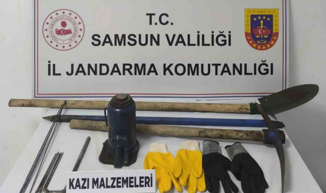 Samsun'da kaçak kazı yapan 3 kişi yakalandı