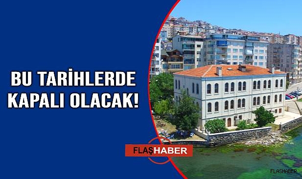 Sinop Dr. Rıza Nur Kütüphanesi tadilat nedeniyle kapatıldı